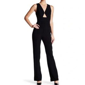 NWOT - ABS Allen Schwartz Women's Deep-V Black Jumpsuit with Front Cut-Out